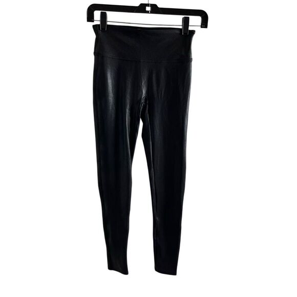 Spanx Faux leather shiny leggings shaping black small NWOT - Picture 4 of 14